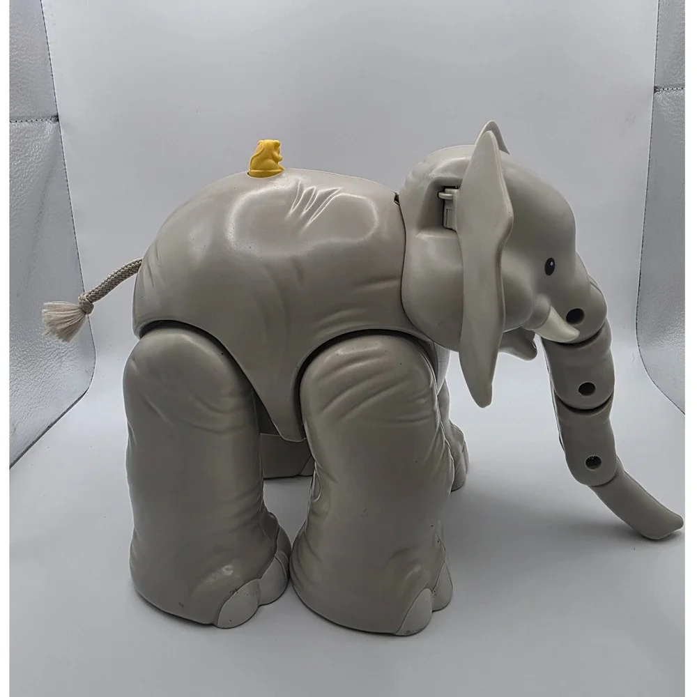 Fisher-Price Little People Big Animal Elephant Gray Safari Toy with Mouse